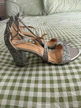 Badgley Mischka Silver Formal Heels